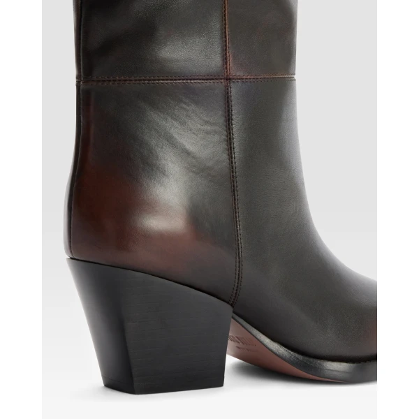 Paris Texas Jane 60 Boots in Rouge Noir Vintage-Effect Leather | Boots | Coveti