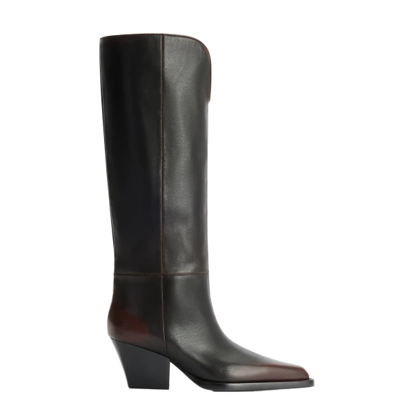 Paris Texas Jane 60 Boots in Rouge Noir Vintage-Effect Leather | Coveti