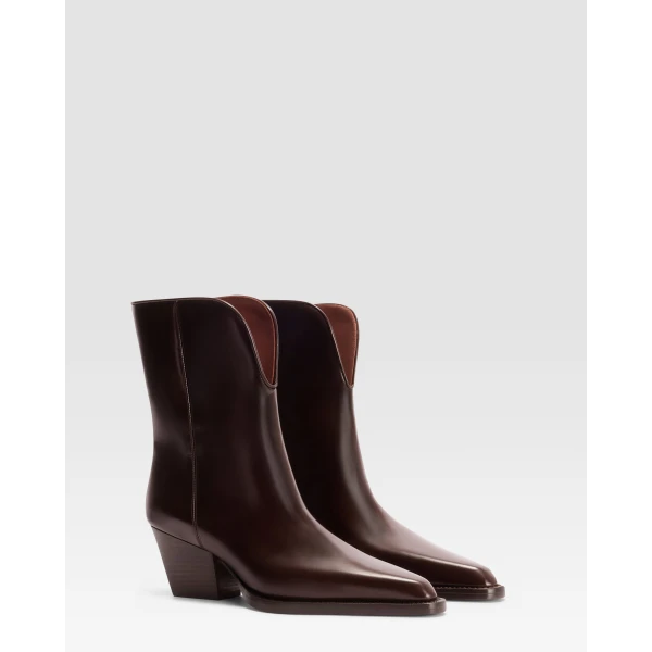 Paris Texas Jane 60 Mid-Calf Boots in Ebano Brushed Leather | Boots | Coveti