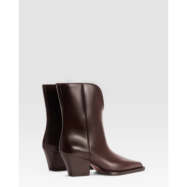 Paris Texas Jane 60 Mid-Calf Boots in Ebano Brushed Leather | Boots | Coveti