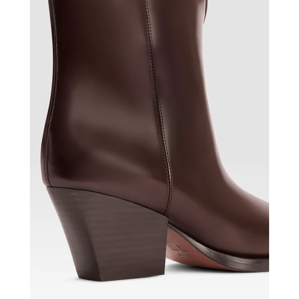 Paris Texas Jane 60 Mid-Calf Boots in Ebano Brushed Leather | Boots | Coveti