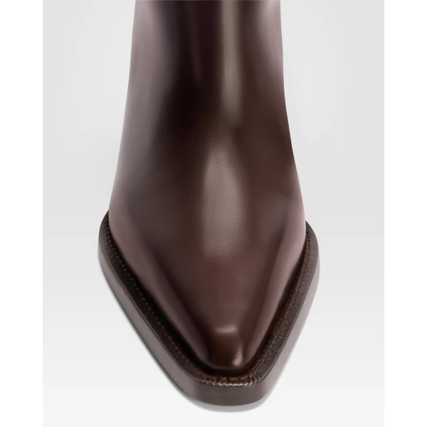 Paris Texas Jane 60 Mid-Calf Boots in Ebano Brushed Leather | Boots | Coveti