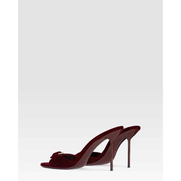 Paris Texas Lidia 105 Buckle Mules in Deep Red Velvet | Mules | Coveti
