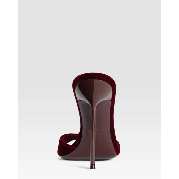 Paris Texas Lidia 105 Buckle Mules in Deep Red Velvet | Mules | Coveti