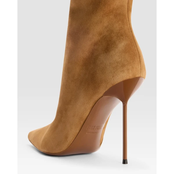 Paris Texas Lidia 105 Fur Boots in Tan Suede and Ivory Fur | Boots | Coveti