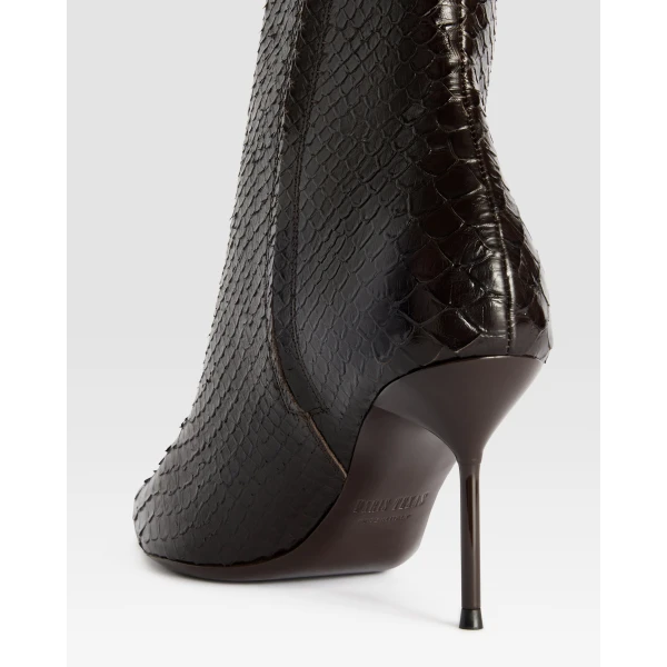 Paris Texas Lidia 70 Cut-Out Boots in Fondente Python-Print Leather | Boots | Coveti