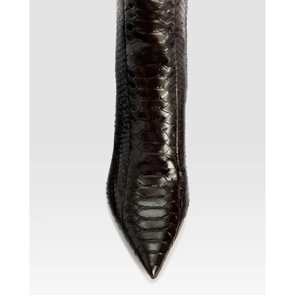 Paris Texas Lidia 70 Cut-Out Boots in Fondente Python-Print Leather | Boots | Coveti