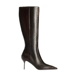 Paris Texas Lidia 70 Cut-Out Boots in Fondente Python-Print Leather | Coveti