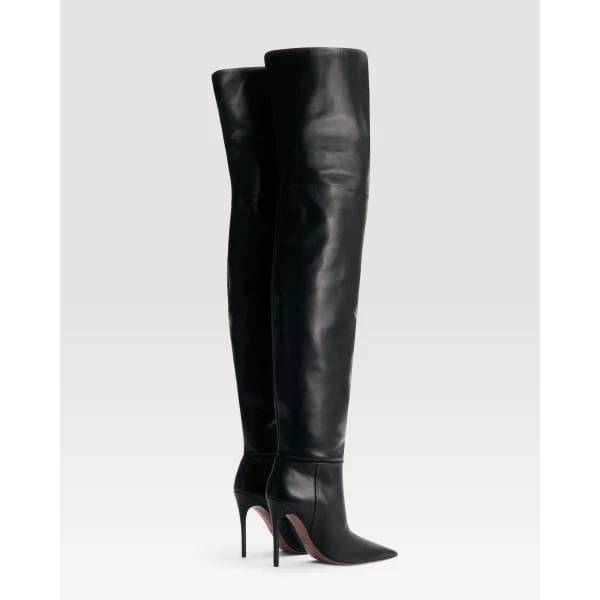 Paris Texas Vera 105 Over-the-Knee Boots in Black Leather | Boots | Coveti