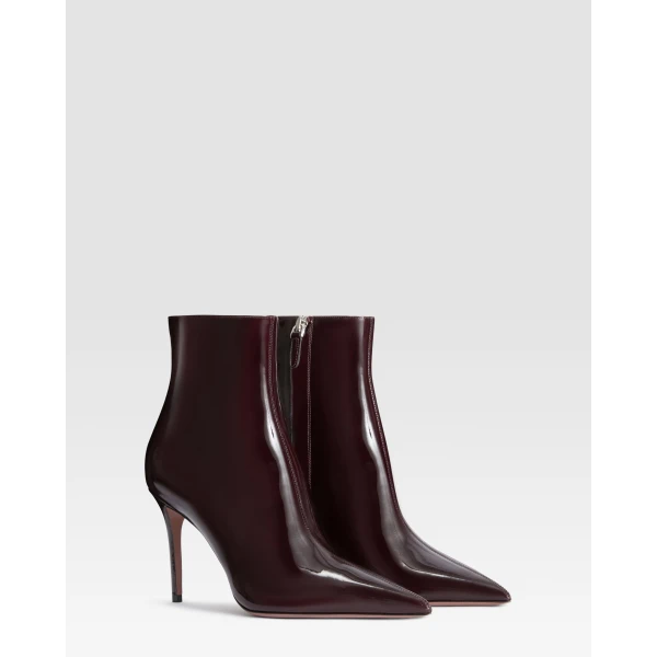 Paris Texas Vera 85 Ankle Boots in Dark Rouge Noir Patent Leather | Boots | Coveti