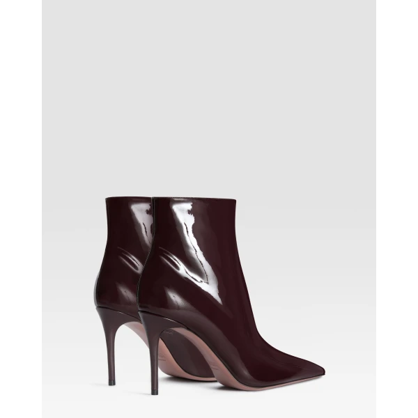 Paris Texas Vera 85 Ankle Boots in Dark Rouge Noir Patent Leather | Boots | Coveti