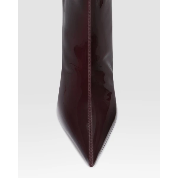 Paris Texas Vera 85 Ankle Boots in Dark Rouge Noir Patent Leather | Boots | Coveti