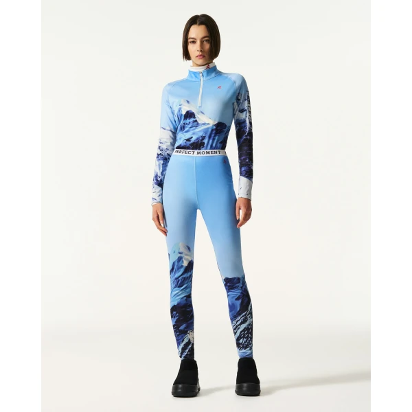 Perfect Moment 1/4 Zip Base Layer Top in Landscape, view 3 | Long Sleeve | Coveti
