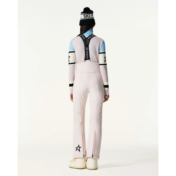 Perfect Moment 80s Slalom Bib Ski Pant in Oyster Pink, view 3 | Pants | Coveti