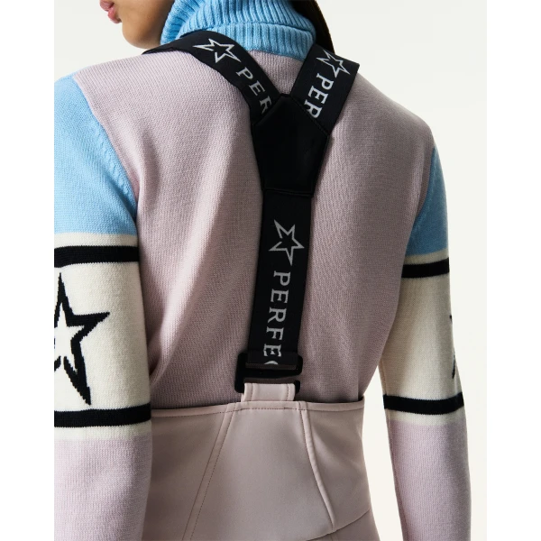 Perfect Moment 80s Slalom Bib Ski Pant in Oyster Pink, view 5 | Pants | Coveti