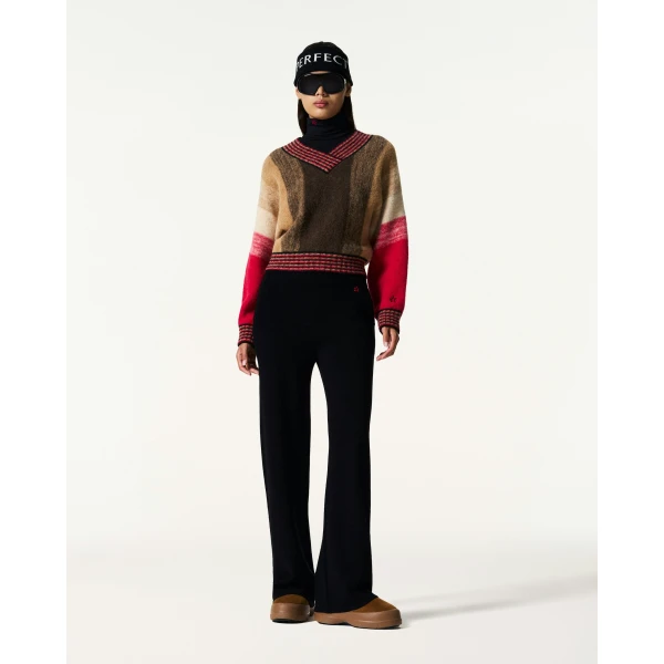 Perfect Moment Alpaca & Wool V-Neck Sweater in Autumn, view 2 | Sweaters | Coveti