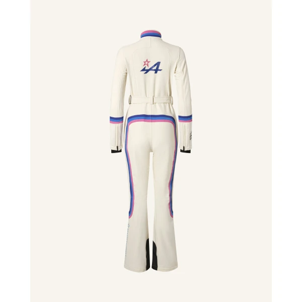 Perfect Moment Alpine Race Track Ski Suit in Snow White, view 4 | Jumpsuit | Coveti