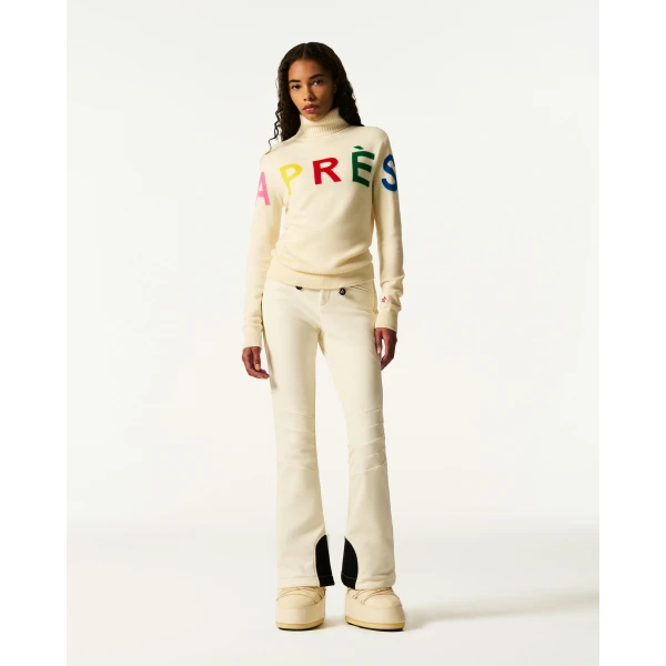Perfect Moment Apres Merino Wool Sweater in White, view 2 | Sweaters | Coveti