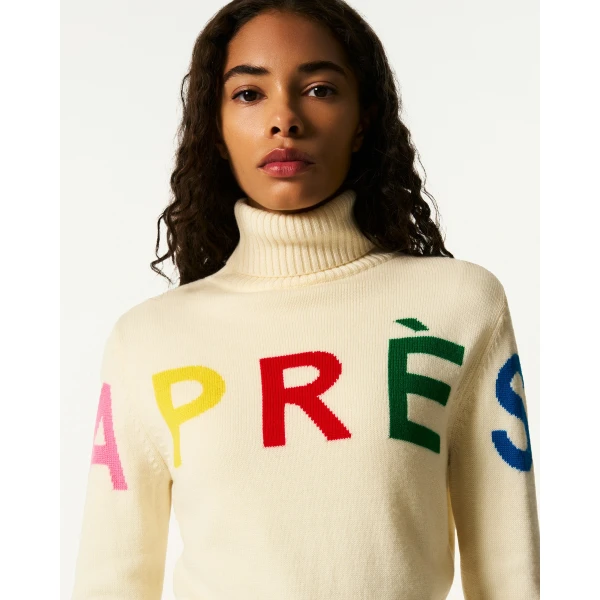 Perfect Moment Apres Merino Wool Sweater in White, view 4 | Sweaters | Coveti