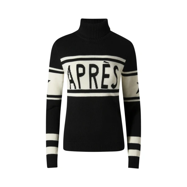 Perfect Moment Apres Schild Merino Wool Sweater in White & Black | Sweaters | Coveti