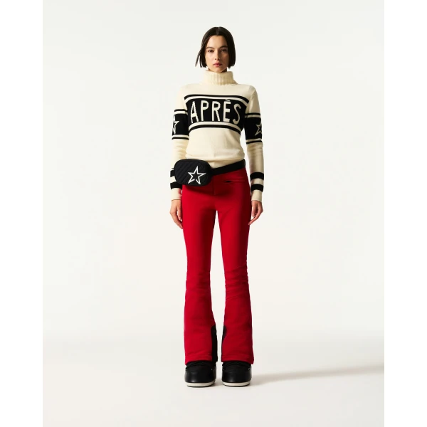 Perfect Moment Apres Schild Merino Wool Sweater in White, view 2 | Sweaters | Coveti