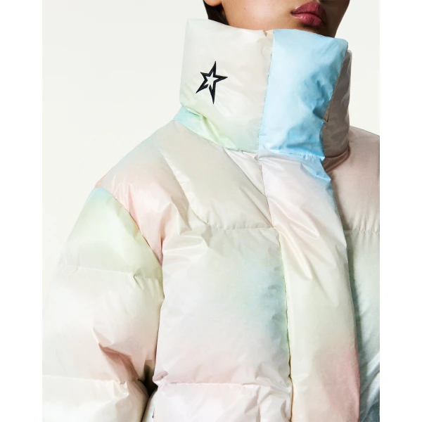 Perfect Moment Astralis Down Ski Jacket in Pastel Rainbow, view 4 | Jackets | Coveti