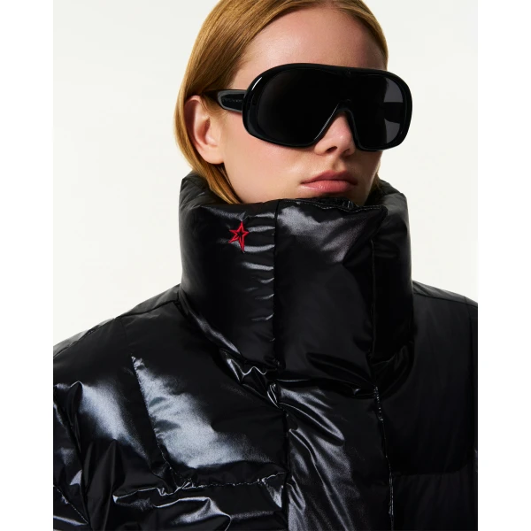 Perfect Moment Astralis Down Ski Jacket in Shiny Black, view 5 | Jackets | Coveti