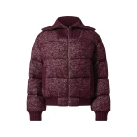 Perfect Moment Boucle Wool Bomber Down Jacket in Burgundy | Jackets | Coveti