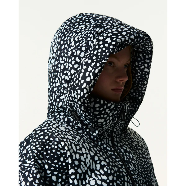 Perfect Moment Bubble Down Puffer Jacket in Snow Leopard, view 4 | Jackets | Coveti