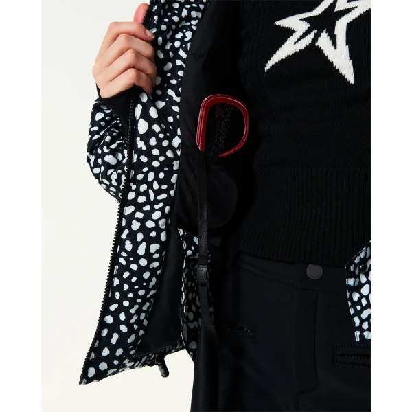 Perfect Moment Bubble Down Puffer Jacket in Snow Leopard, view 6 | Jackets | Coveti
