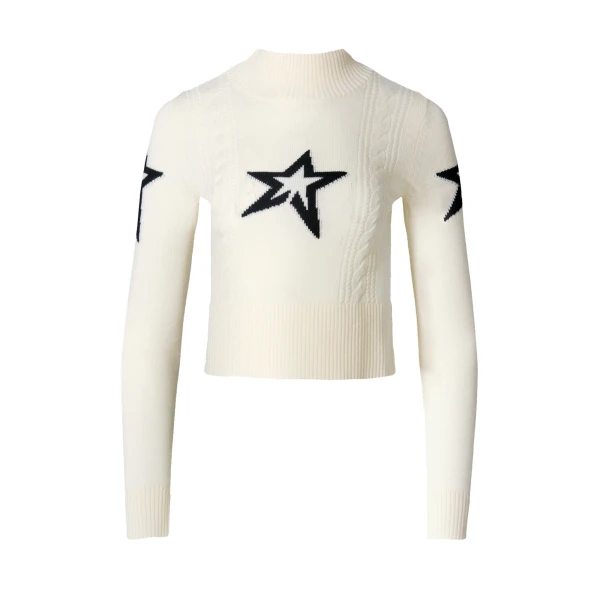 Perfect Moment Cable Merino Wool Sweater in White | Sweaters | Coveti