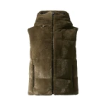 Perfect Moment Celia Faux Fur Down Gilet in Brown | Vests | Coveti