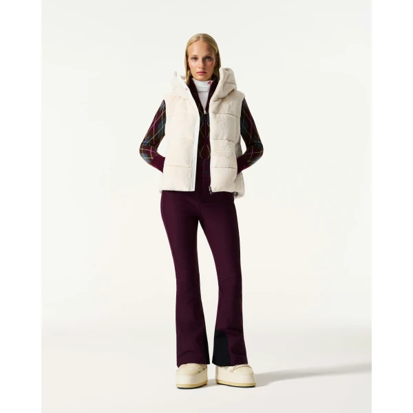 Perfect Moment Celia Faux Fur Down Gilet in Snow White, view 2 | Vests | Coveti