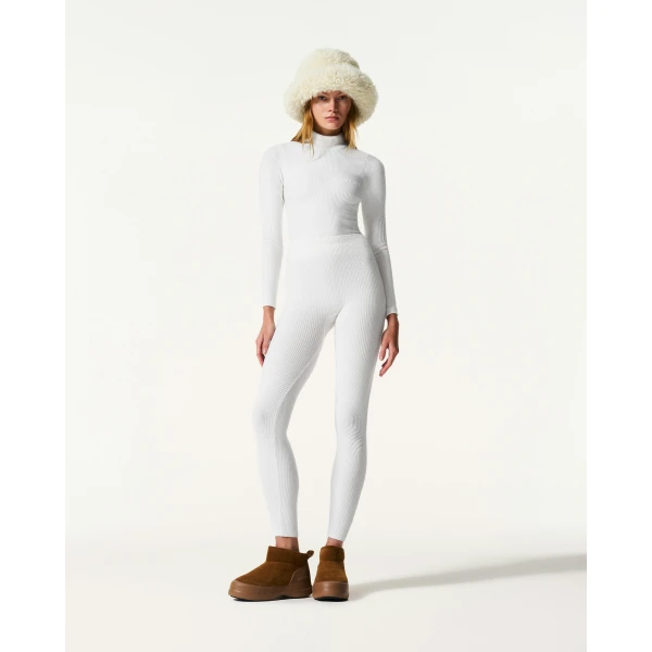 Perfect Moment Chalet Base Layer Pant in Snow White, view 2 | Leggings | Coveti