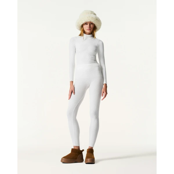 Perfect Moment Chalet Base Layer Top in Snow White, view 2 | Long Sleeve | Coveti