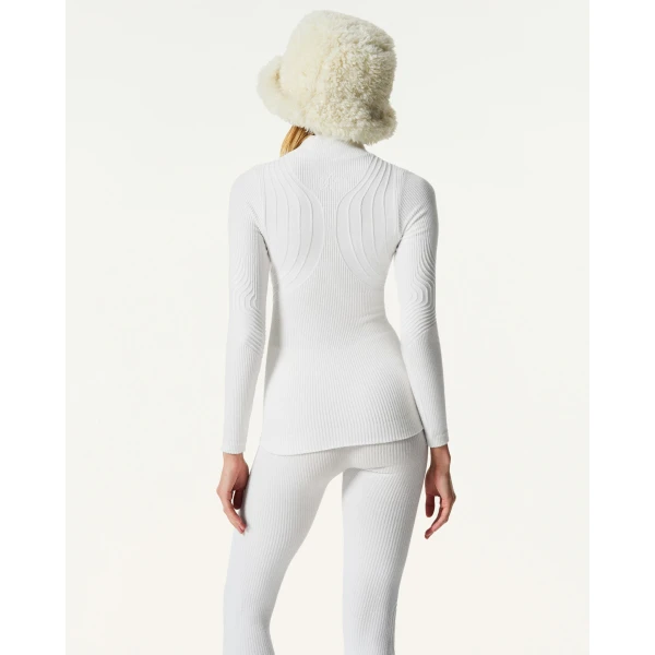 Perfect Moment Chalet Base Layer Top in Snow White, view 4 | Long Sleeve | Coveti