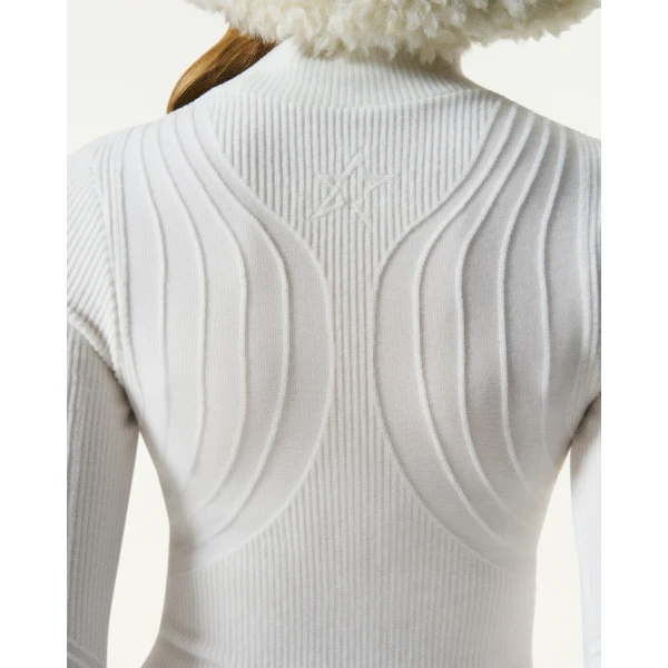 Perfect Moment Chalet Base Layer Top in Snow White, view 6 | Long Sleeve | Coveti