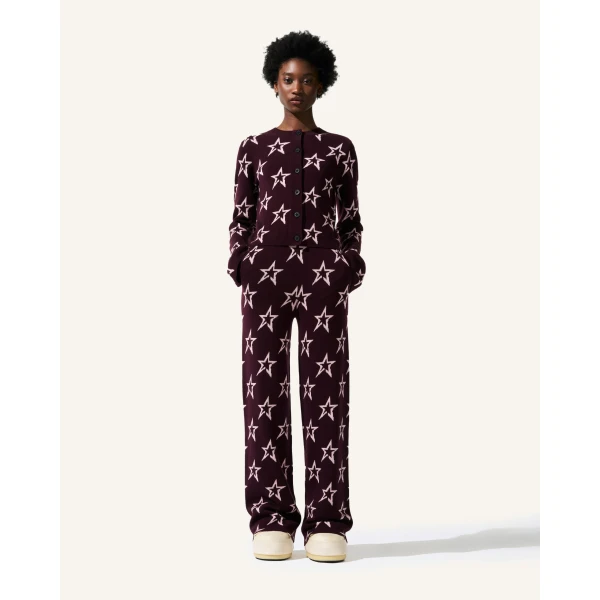 Perfect Moment Chalet Merino Wool Cardigan in Burgundy 2189, view 5 | Cardigan | Coveti