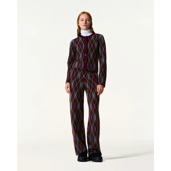 Perfect Moment Chalet Merino Wool Cardigan in Burgundy, view 2 | Cardigan | Coveti