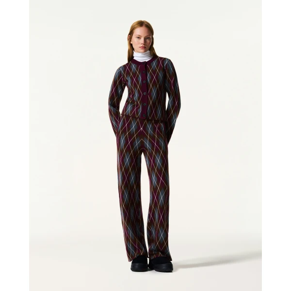 Perfect Moment Chalet Merino Wool Cardigan in Burgundy, view 5 | Cardigan | Coveti