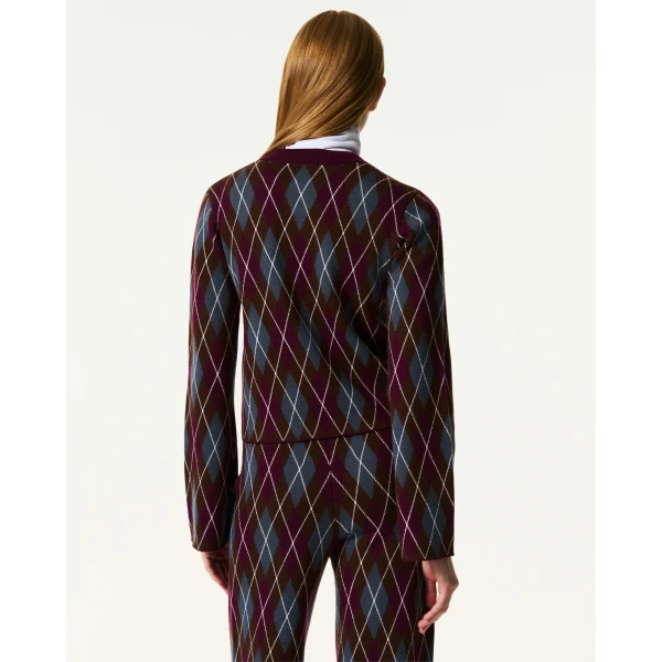 Perfect Moment Chalet Merino Wool Cardigan in Burgundy, view 6 | Cardigan | Coveti
