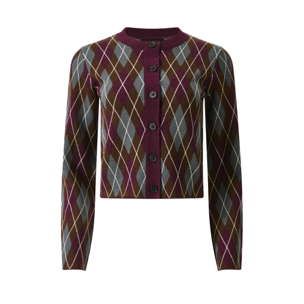 Perfect Moment Chalet Merino Wool Cardigan in Burgundy | Cardigan | Coveti