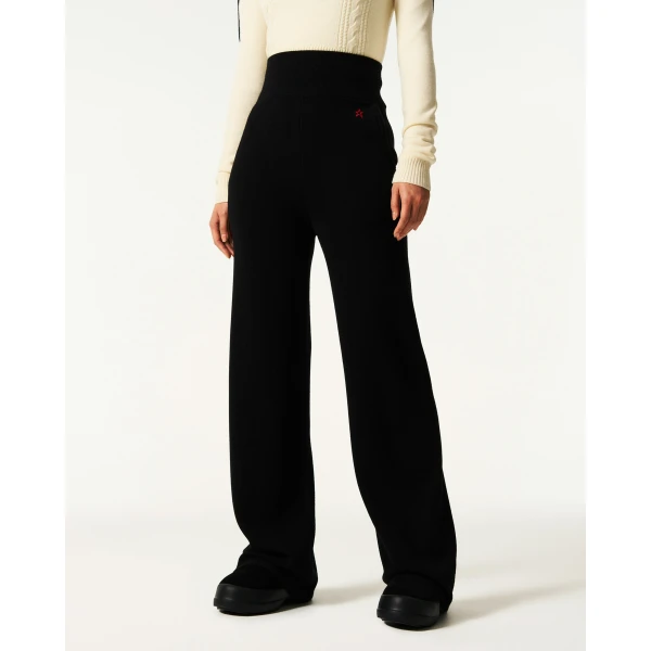 Perfect Moment Chalet Merino Wool Knitted Pant in Black, view 3 | Pants | Coveti