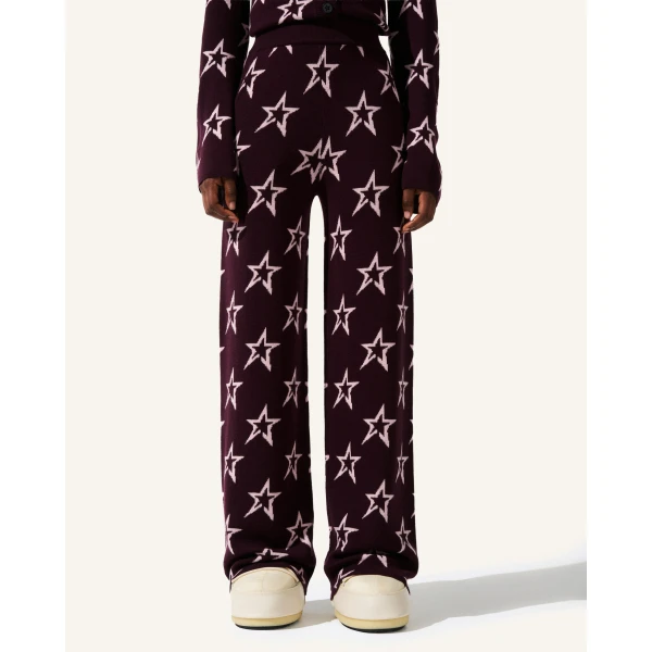 Perfect Moment Chalet Merino Wool Knitted Pant in Burgundy 2235, view 2 | Pants | Coveti