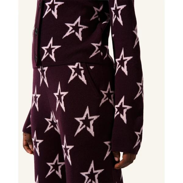 Perfect Moment Chalet Merino Wool Knitted Pant in Burgundy 2235, view 4 | Pants | Coveti