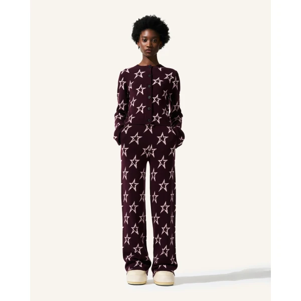 Perfect Moment Chalet Merino Wool Knitted Pant in Burgundy 2235, view 5 | Pants | Coveti
