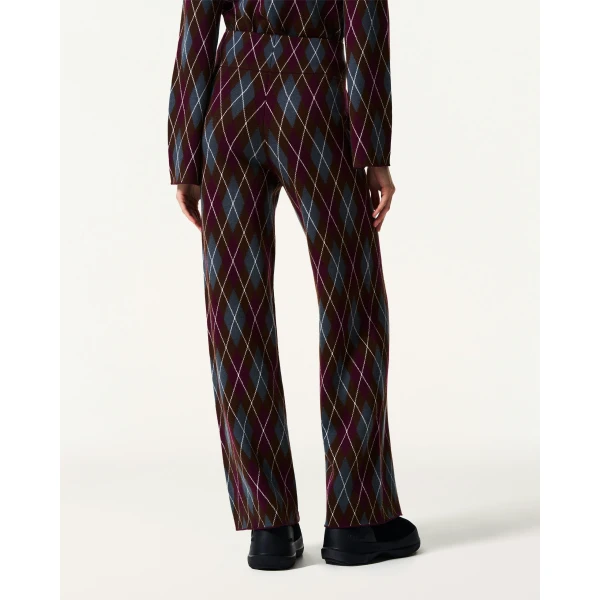 Perfect Moment Chalet Merino Wool Knitted Pant in Burgundy, view 4 | Pants | Coveti