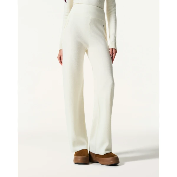 Perfect Moment Chalet Merino Wool Knitted Pant in Snow White, view 3 | Pants | Coveti