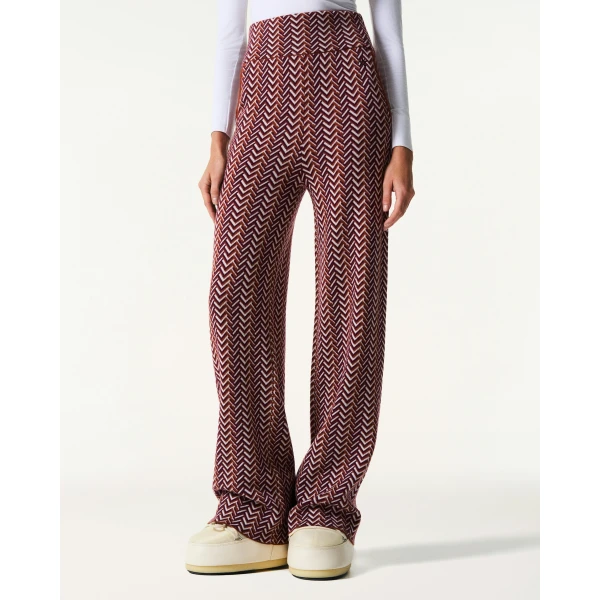 Perfect Moment Chalet Merino Wool Knitted Pant in Wine, view 3 | Pants | Coveti