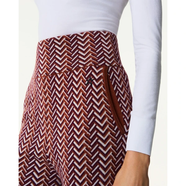 Perfect Moment Chalet Merino Wool Knitted Pant in Wine, view 5 | Pants | Coveti